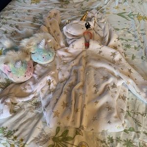 Unicorn onesie and slippers set
